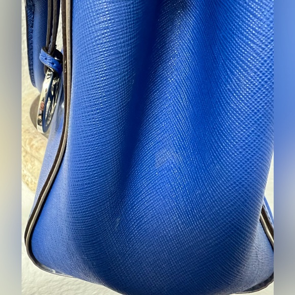 Michael Kors Sutton Saffiano Leather Satchel Handbag, Cobalt Blue. - Picture 8 of 13